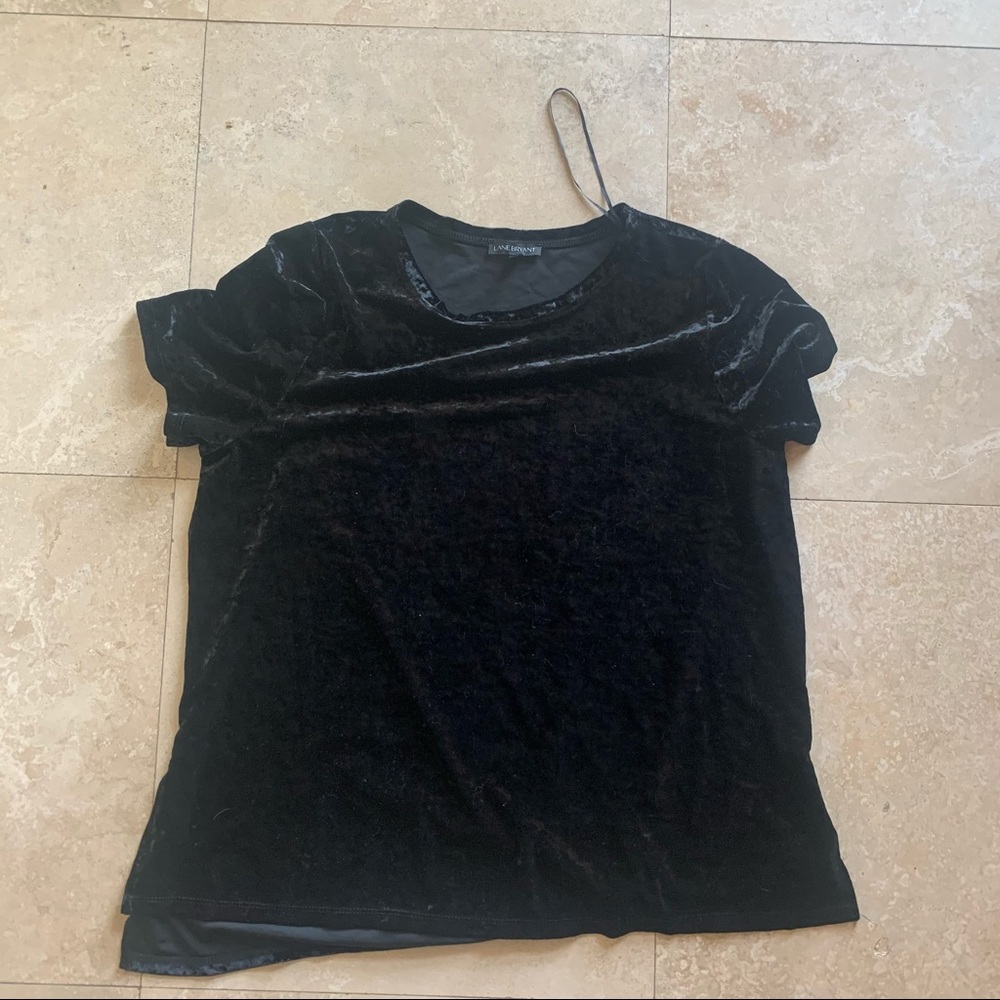 Lane Bryant black velvet shirt